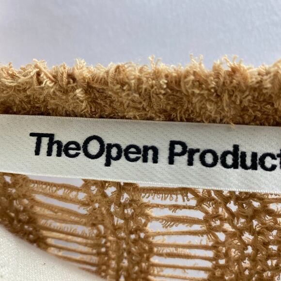 TheOpen Product sz 1 = XS / S Ribbed Knit Cardigan Top Tan - Picture 3 of 7